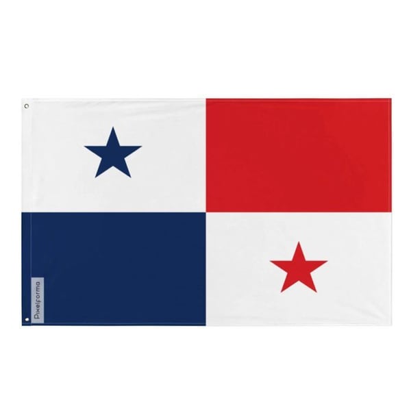 Panamas flagga – 60 x 90 cm – Hållbar polyester – 2 metallöglor – Inomhus / Utomhus – Pixelforma