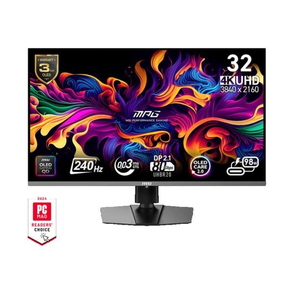 PC-skärm - MSI - MPG 322URX QD-OLED - 31,5 tum - 4K Ultra HD - Svart