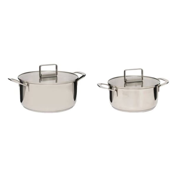 Set med 2 grytor i rostfritt stål "Brilliance" hälsosam matlagning 20 cm och 24 cm