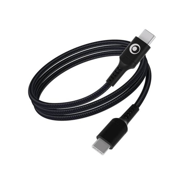 USB-C-kabel - BigBen - 1.2m - 3A - Power Delivery 60W - Svart vävd