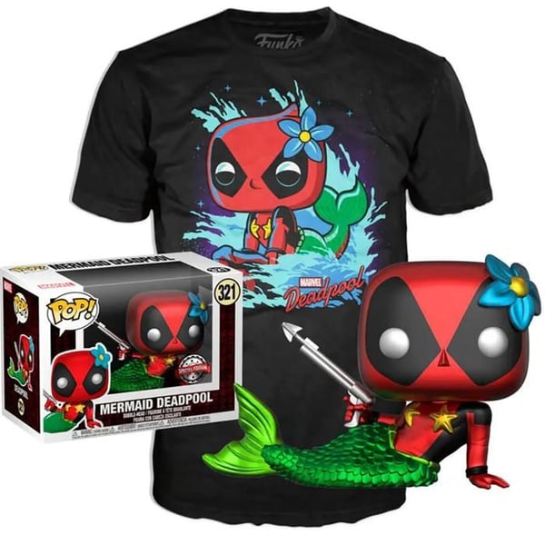 Figurine Pop & Tee - Marvel - Deadpool Sjöjungfru - Specialutgåva - Multicolor