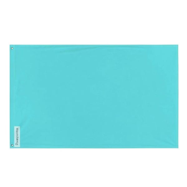 Ljus turkosflagga – 96 x 144 cm – Hållbar polyester – 2 metallöljett – Inomhus / Utomhus – Pixelforma