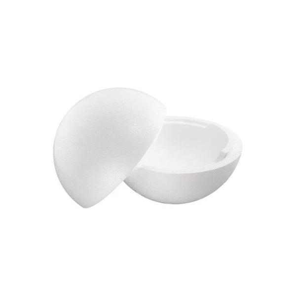 Polystyrenebollar, 2 hemisfärer, 15 cm