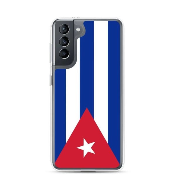 Mobilskal – Kubas Flagga – Kompatibel med Samsung Galaxy S21 Plus – Mjuk Fodral – Slitstark och Stötsäker – Pixelforma