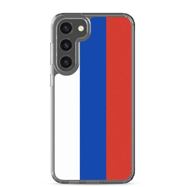 Mobilskal – Rysk flagga – Kompatibel med Samsung Galaxy S23 Ultra – Mjuk fodral – Slitstark och stötresistent – Pixelforma