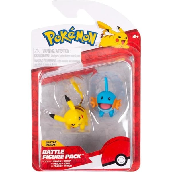 Figurer - JAZWARES - PKW3592 - Förpackning med 2 - Pikachu och Hydropi - Realistiska detaljer