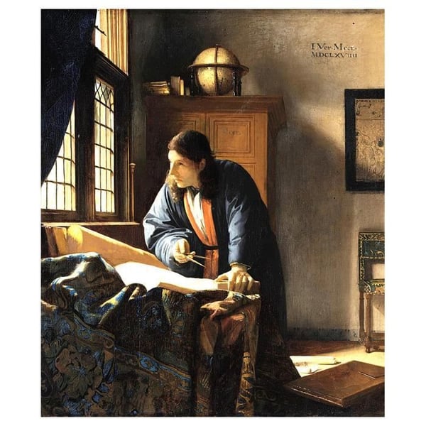 Målning, Canvastryck - Geograf - Väggdekoration - 50x60cm