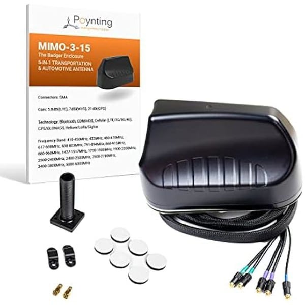 Antenn - POYNTING - A-MIMO-0003-V2-15 - 5G/LTE - SMA (M) & RPSMA - Svart