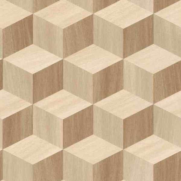 Tapet - RASCH - Salsa 833737 - Vinyltapet - 3D-effekt - 0.53 x 10.05 m - Brun