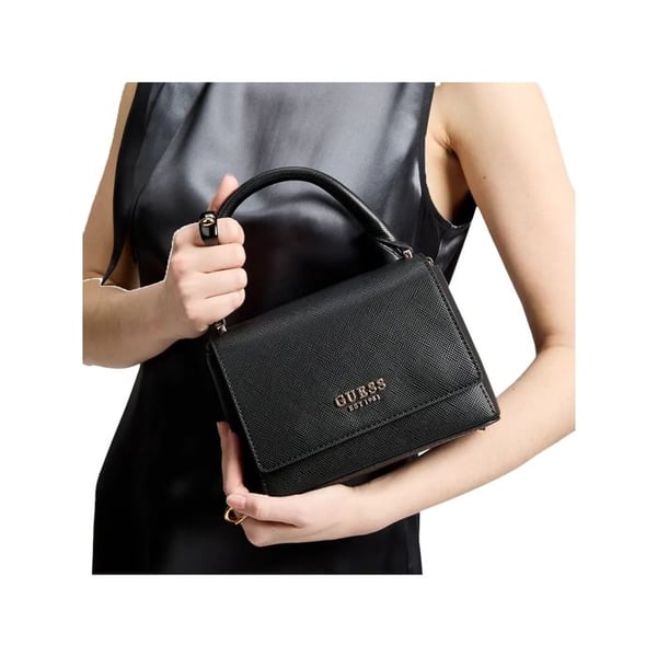GUESS Sort lædertaske til kvinder - Fedana Top Handle Flap Bag 297954