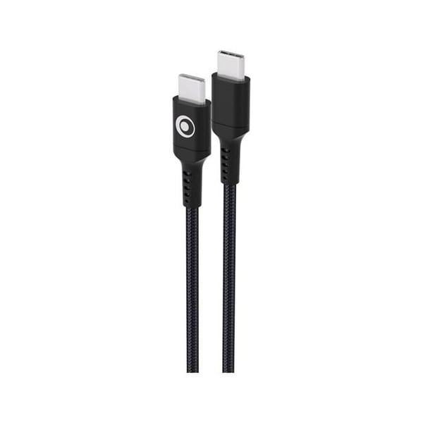 USB-C-kabel - BigBen - 1.2m - 3A - Power Delivery 60W - Svart vävd