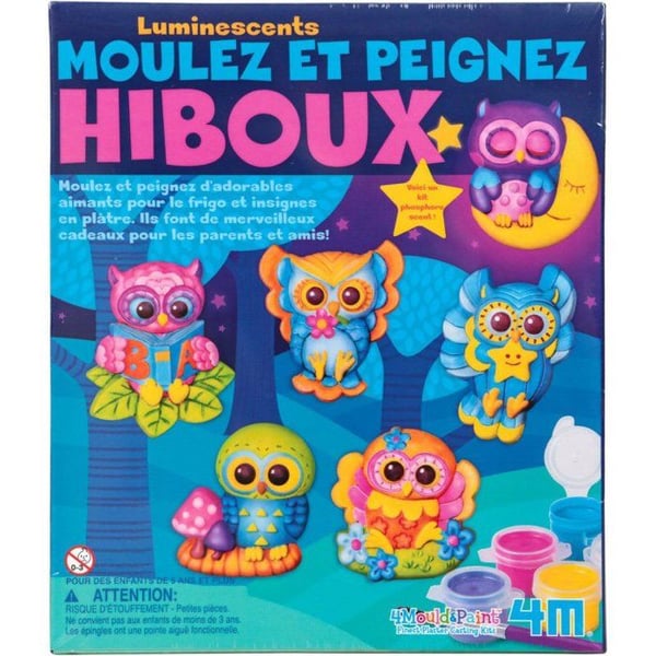 Kreativ kit - 4M - Forma och måla ugglor - 6 olika motiv - Från 7 år - Flerfärgad