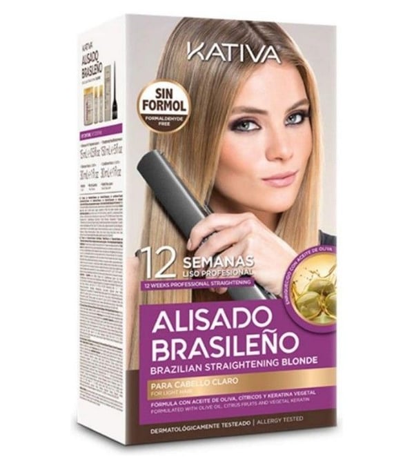 Kit för brasiliansk utjämning - KATIVA - Blont hår - Utan formaldehyd - Komplett behandling - 12 veckor Kit för brasiliansk utjämning - KATIVA - Blont hår - Utan formaldehyd - Komplett behandling - 12 veckor