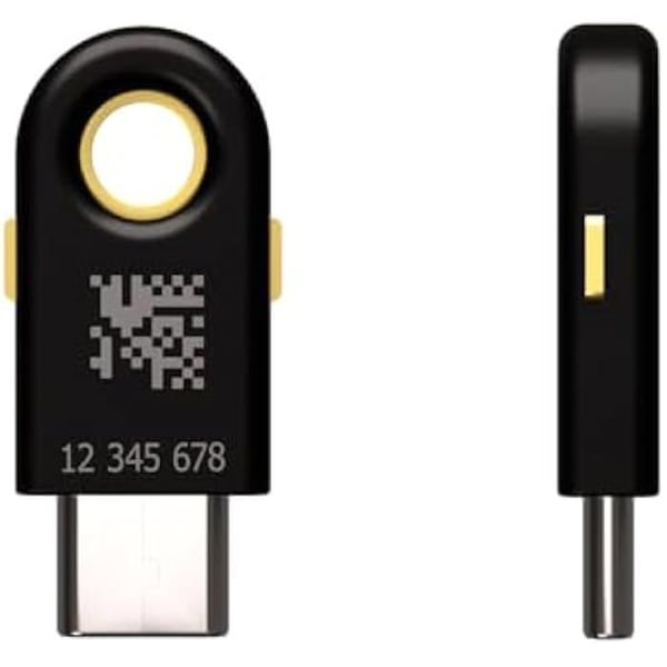 Sikkerhedsnøgle - YUBICO - YubiKey 5C - USB-C - 1 års garanti - Sort farve