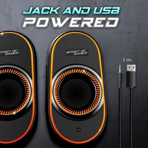Enceinte Gaming - Spirit of Gamer - FANATIC 500 DARK - Bluetooth 5.1 - 12W Crête - RGB