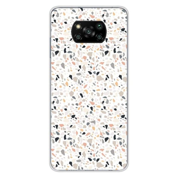 1001Coques - Silikonfodral kompatibelt med Xiaomi Poco X3 Poco X3 Pro - Terrazzo-mönster i färg - Originaldesign tryckt i Frankrike