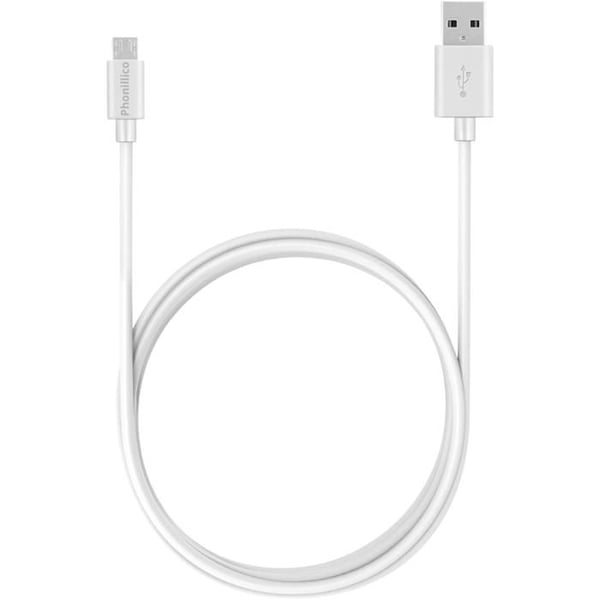 Kabel för Blackview BV1000/BV2000/BV4000/BV4000 Pro/BV4900s/BV5000/BV5500 - Mikro USB-kabel Vit 2 Meter Phonillico
