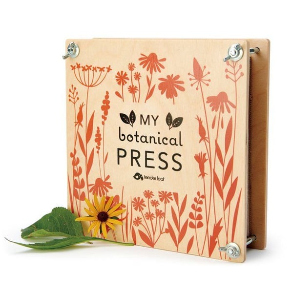 Pressa blommor - Tender Leaf Toys - Min botaniska press - Trä - 21x21x6,5 cm - 3 år och uppåt