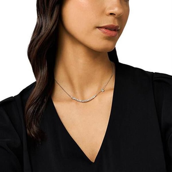 Glänsande silverhalsband med zirkon kubisk EG3604040