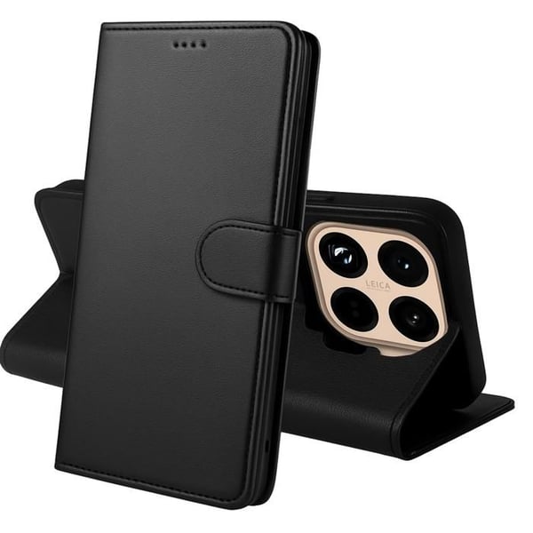 Fodral för Xiaomi 15T PRO - Svart Plånbok med Magnetlock för Kortförvaring Phonillico®