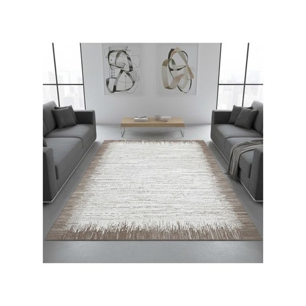 Matta - MELIS HOME - Modern Vit & Ljus Beige - 200x290 cm - Tvättbar - Halkskyddande