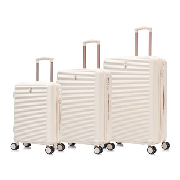 CELIMS Resväska Set | Bagageset | 3 Delar | Kabin, Medium, Stor | TSA-lås | Utökningsbar | Beige