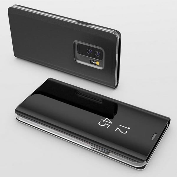 Skal till Samsung Galaxy S9 PLUS - Svart Spegelskydd med Flipfodral och Klarbild [Phonillico®]