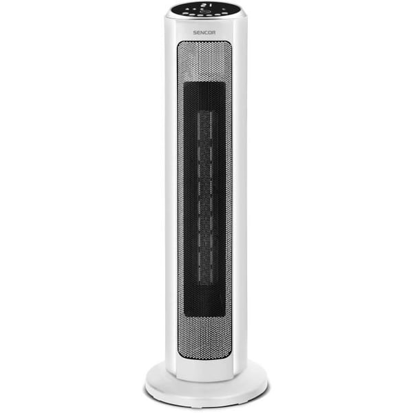 Keramisk tornradiator - SENCOR - SFH 8994WH - Upp till 2000 W - 3 lägen - 24 m² / 60 m³ - Fjärrkontroll - Vit