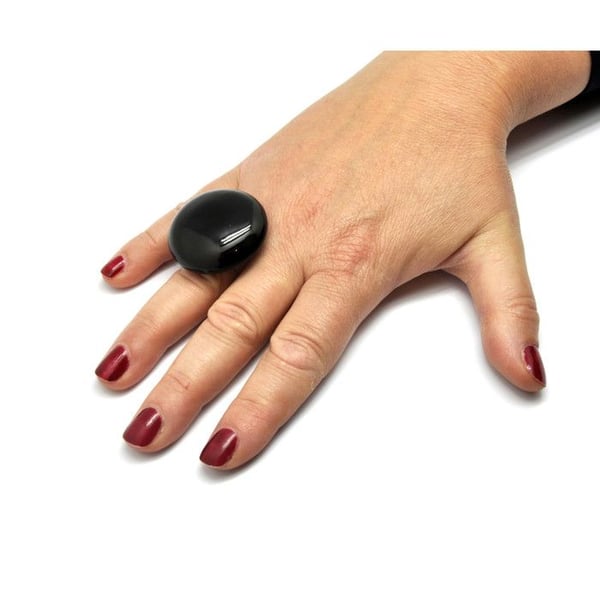Ceraselle - Ring i keramik stor modell Svart