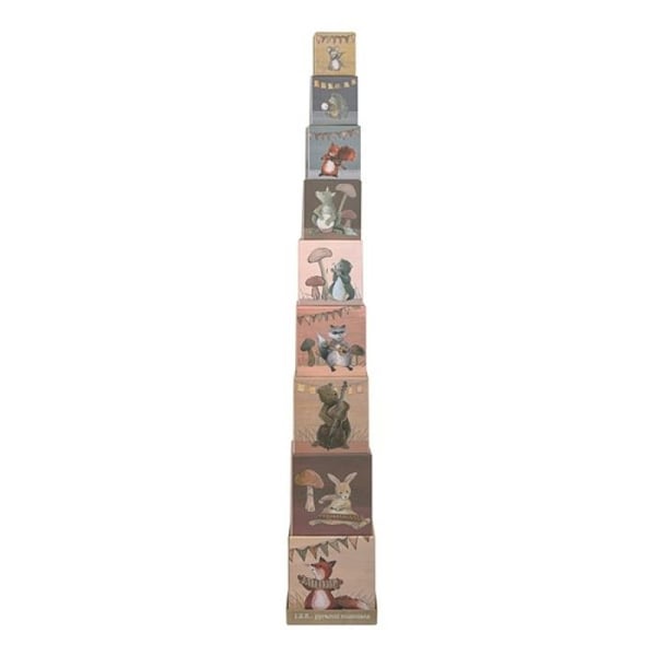 Pedagogiskt spel - Egmont Toys - Pyramid 123 musiker - 9 häckande kuber - 18 månader - Brun