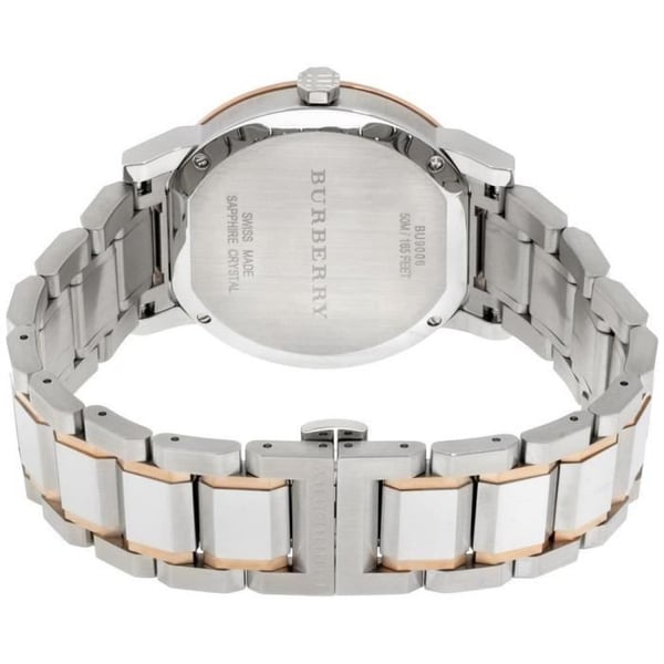 Tvåfärgad armbandsklocka för dam med rutigt tryck - H1CES - Grå