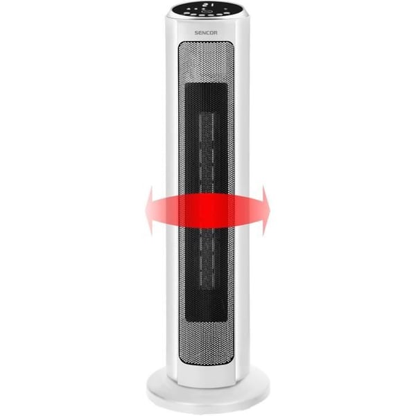 Keramisk tornradiator - SENCOR - SFH 8994WH - Upp till 2000 W - 3 lägen - 24 m² / 60 m³ - Fjärrkontroll - Vit