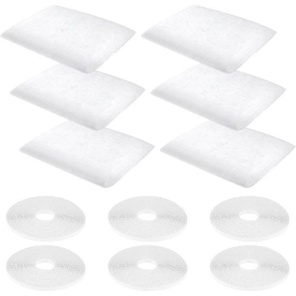 6st Myggnät för Fönster, Tvättbart Insektsnät Fönsternät Vit Anti-Mygga 130 cm x 150 cm Med 3 Rullar[62]