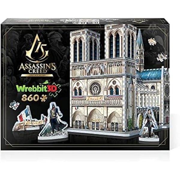 Pussel 3D - Wrebbit - Assassin's Creed Unity - 860 bitar - Notre-Dame - Skum