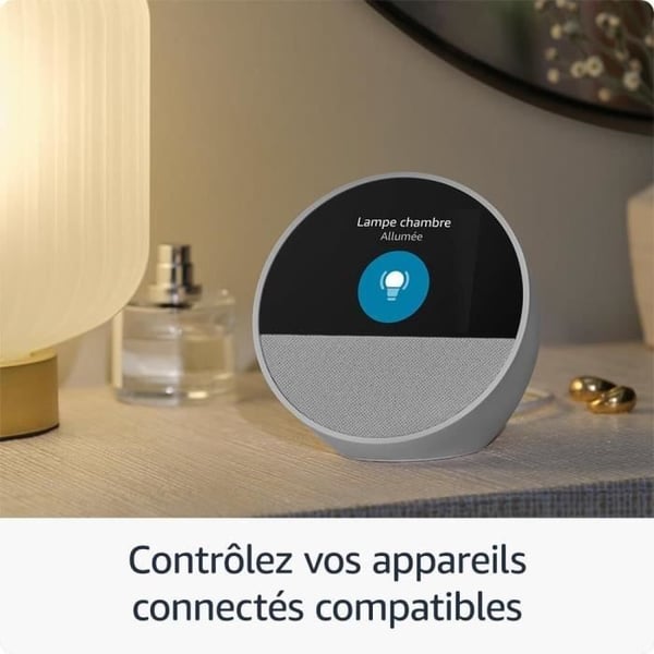 Ansluten väckarklocka - AMAZON - ECHO SPOT - Skärm 2,83" - Ljud av hög kvalitet - Röstkontroll