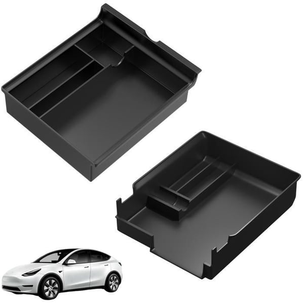 Organisatör - Phonillico - Kompatibel med Tesla Model Y och Model 3 - Paket med 2 - Plast - Svart