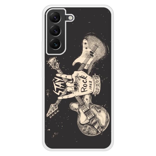 Coque i förstärkt silikon med tryck kompatibel med Samsung Galaxy S22 Plus Stay rock