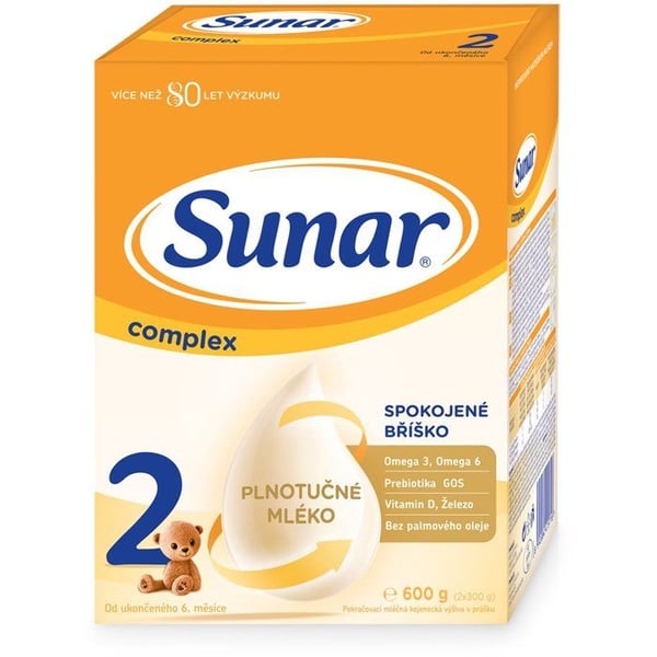 Lait infantile de suite Sunar Complex 2, 6×600 g