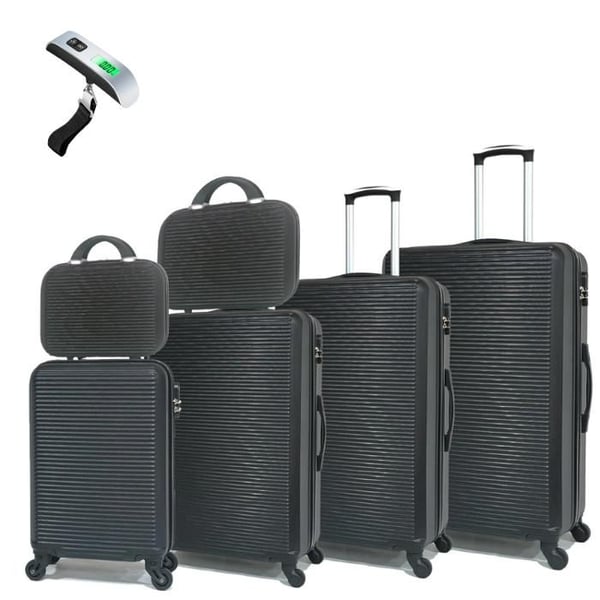 Reseset 6 Delar | CELIMS Weekendväska | Handbagage + Kabinväska + Mellanstorlek + Stoor + 2x Necessär | 360 Hjul | Svart
