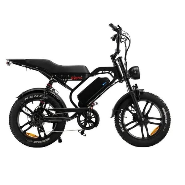 QMWHEEL S20 Pro Fatbike Elektrisk – NFC-chip – 20 Tum – Motor 250W – 7 Växlar – Räckvidd 60 km – Svart