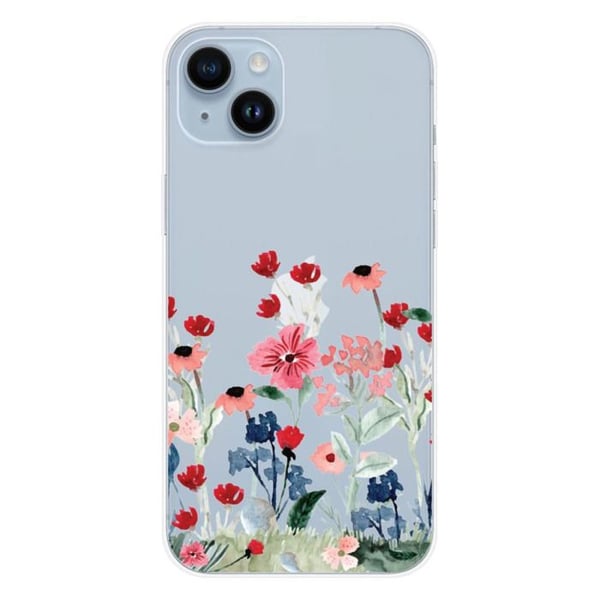 Siliconfodral - Kompatibel med Apple iPhone 14 Plus - design med blommor i vårens tema