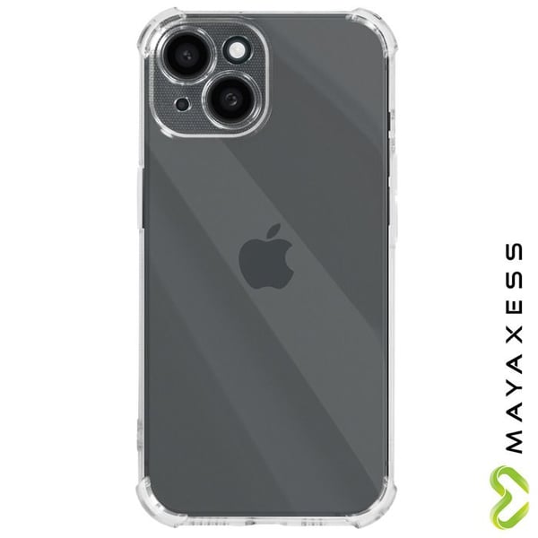 Coque Antichock - MAYAXESS - iPhone 15 - Transparent - Förstärkta Hörnen - Lätt Design