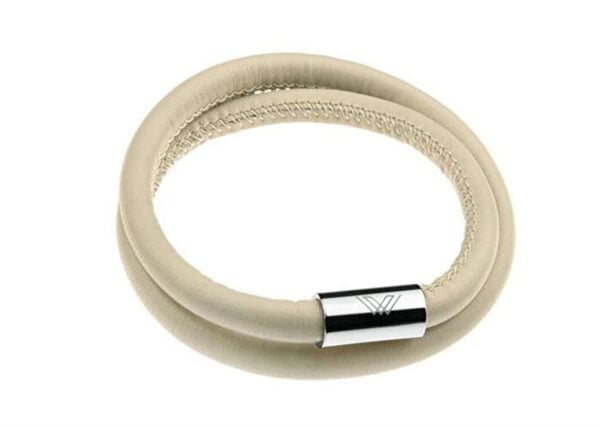 Läderarmband - VICTORIA WALLS - VB1081S - Beigefärgad - Magnetlås - 37 cm