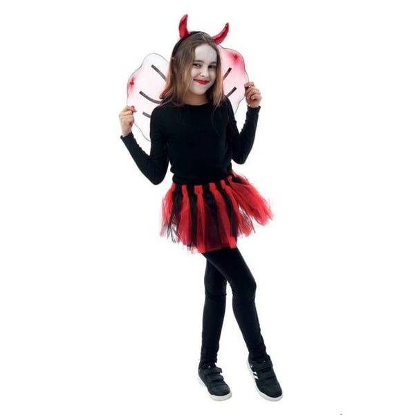 Set diablesse - LITEN CLOWN - Barn - Röd - Kostym - Tillbehör inkluderade