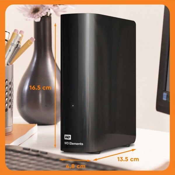Extern hårddisk - WESTERN DIGITAL - WD Elements - 16 To - USB 3.0 - Svart