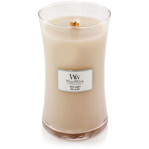 Doftljus - WOODWICK - 93026E - Beigefärgad - Doft Vit Honung - Stor modell