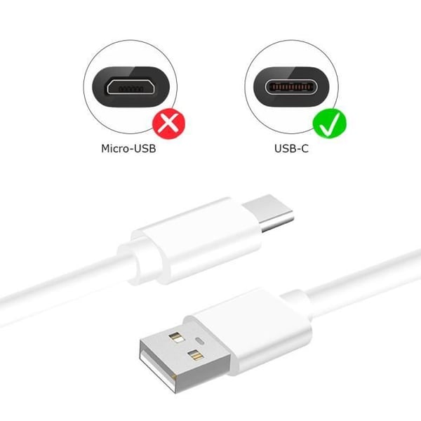 USB Typ C-kabel för HTC A103 - Snabbladdning-synkroniserad dataöverföring - 2 meter kabel