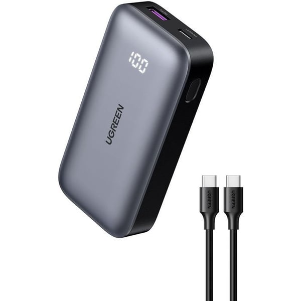 Slim externbatteri - UGREEN - 10 000 mAh - Grå