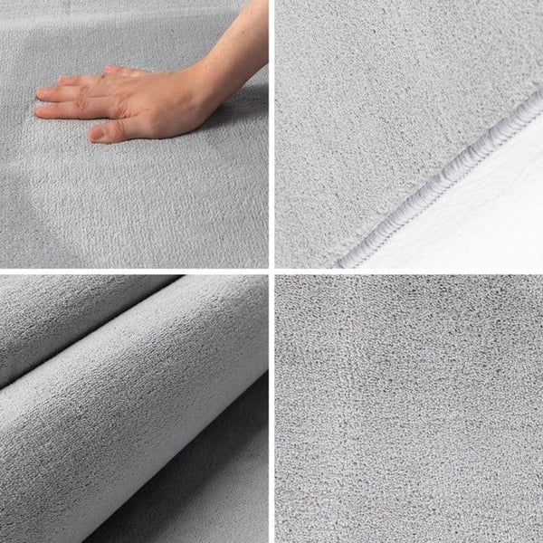 Ayyildiz Modern design matta Silver 140 x 200 cm korta fibrer, Enfärgad, för Vardagsrum, halkfri baksida