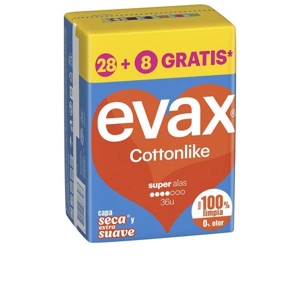 Evax Cottonlike Super Wings hygienbindor 36 st